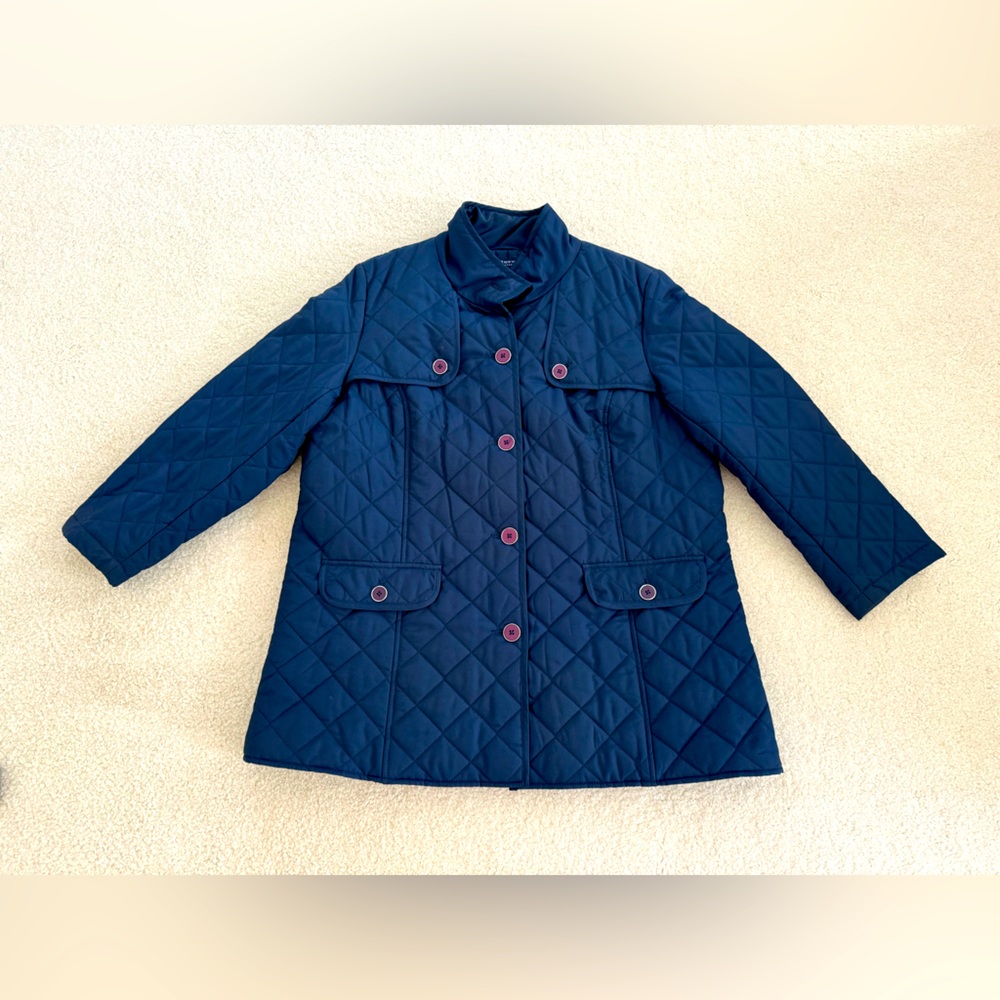 Jones New York navy blue quilted jacket - size 2X